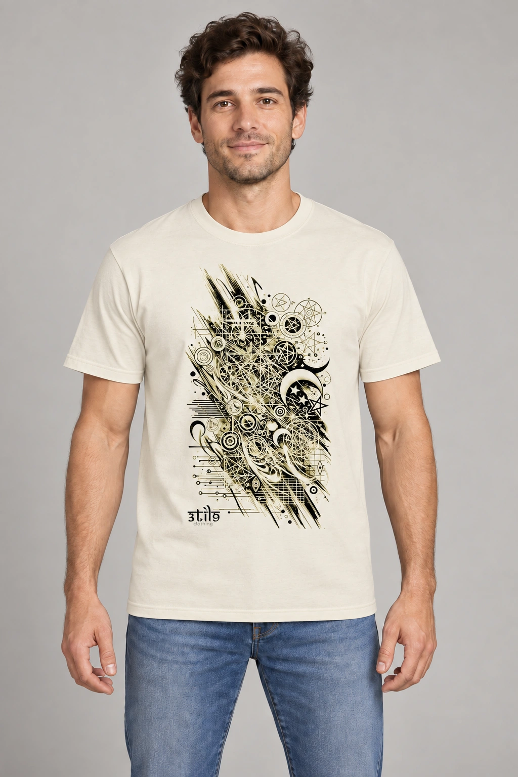 Afterimage Tee — Натуральный, на модели